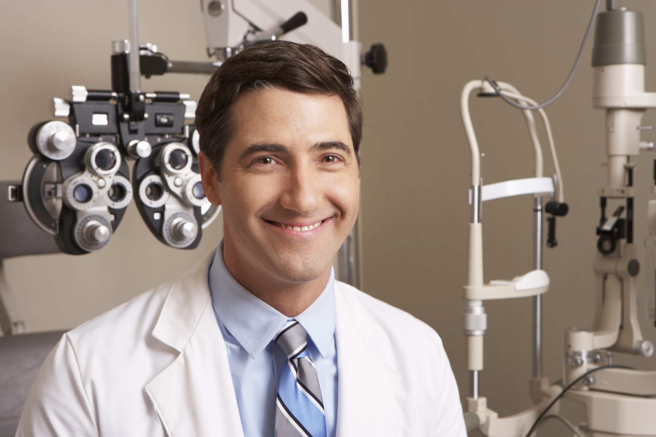 Optometrist at work